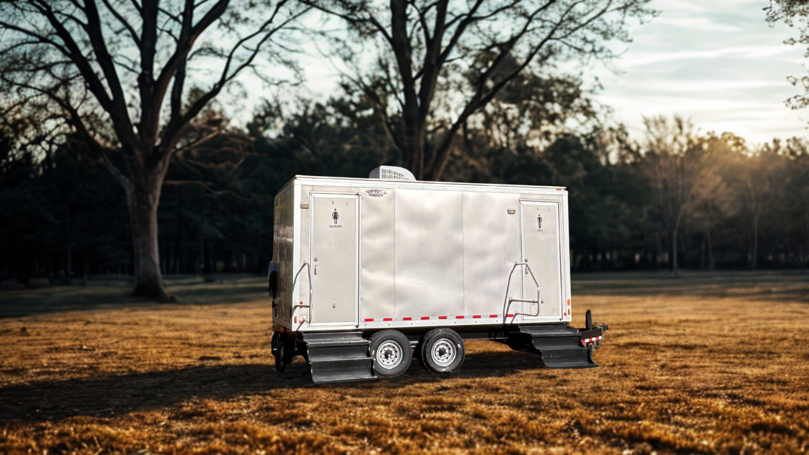 Texas Loo trailer on a property with land